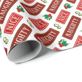 Naughty en Nice Kerstmis Cadeaupapier (Rol Hoek)