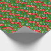 Naughty en Nice Kerstmis Cadeaupapier (Hoek)