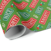 Naughty en Nice Kerstmis Cadeaupapier (Rol Hoek)
