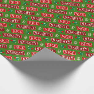 Naughty en Nice Kerstmis Cadeaupapier
