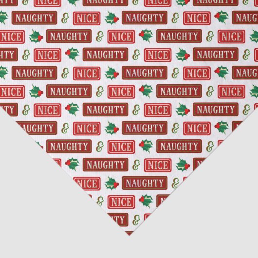 Naughty en Nice Kerstmis Tissuepapier (Detail)