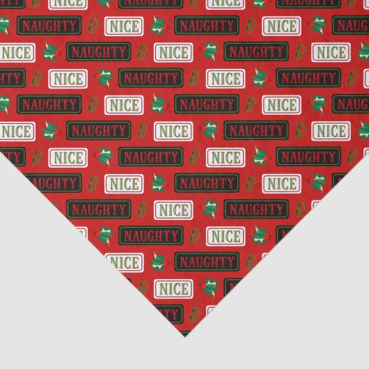 Naughty en Nice Kerstmis Tissuepapier (Detail)