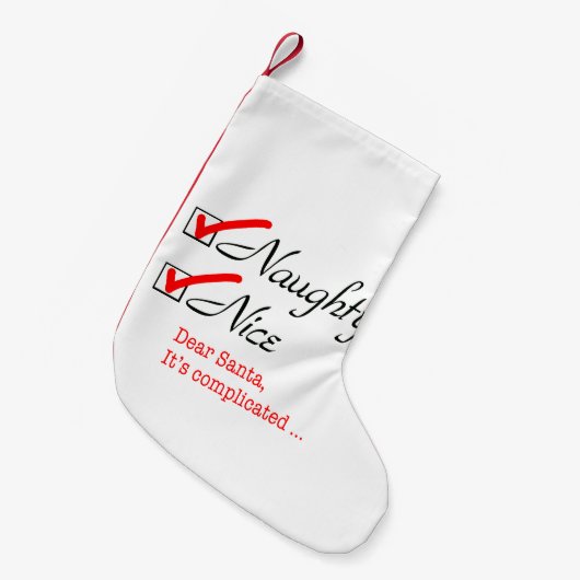 Naughty en Nice Kleine Kerstsok (Voorkant (Hangend))