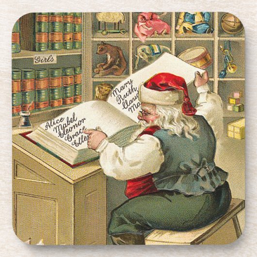 Naughty- en Nice-lijst set van kurkOnderzetters Bier Onderzetter (Voorkant)