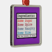 Naughty en Nice Metalen Ornament (Rechts)