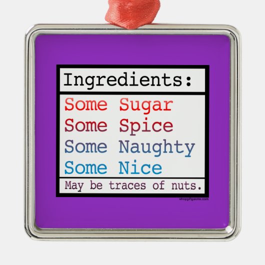 Naughty en Nice Metalen Ornament (Voorkant)
