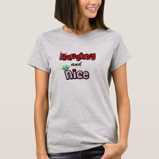 Naughty en Nice T-Shirt (Voorkant)