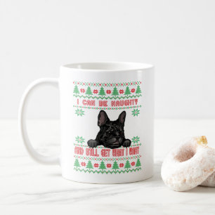 Naughty French Bulldog Ugly KerstSweater Koffiemok