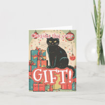 Naughty Funny Black Cat Kerstmis