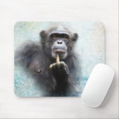 Naughty Funny Chimpansee Middle Finger Flip Bird Muismat (Met muis)