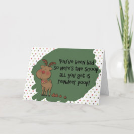 Naughty Funny Christmas Reindeer Poop Kaart
