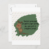 Naughty Funny Christmas Reindeer Poop Kaart (Voorkant / Achterkant)