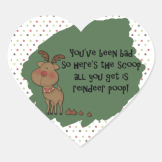 Naughty Funny Christmas Rendier Pop Gift Gezegde Hart Sticker