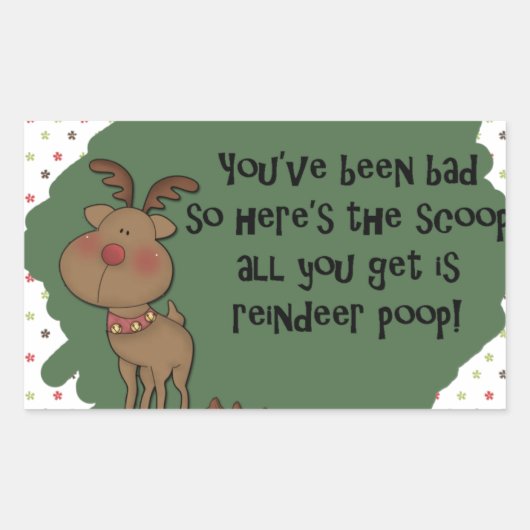 Naughty Funny Christmas Rendier Pop Gift Gezegde Rechthoekige Sticker (Voorkant)