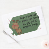 Naughty Funny Christmas Rendier Pop Gift Gezegde Rechthoekige Sticker (Envelop)