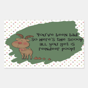 Naughty Funny Christmas Rendier Pop Gift Gezegde Rechthoekige Sticker