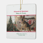 Naughty Funny Dog Pet Photo Christmas Holiday Keramisch Ornament (Links)