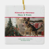 Naughty Funny Dog Pet Photo Christmas Holiday Keramisch Ornament (Voorkant)