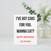 Naughty Funny Happy Birthday Card - Ik heb een Cak Feestdagenkaart (Staand voorkant)