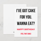 Naughty Funny Happy Birthday Card - Ik heb een Cak Feestdagenkaart (Voorkant / Achterkant)