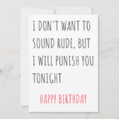 Naughty Funny Happy Birthday Card voor hem en haar Feestdagenkaart (Voorkant)