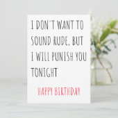 Naughty Funny Happy Birthday Card voor hem en haar Feestdagenkaart (Staand voorkant)