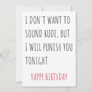 Naughty Funny Happy Birthday Card voor hem en haar Feestdagenkaart