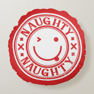Naughty Funny Kerstmis Rond Kussen