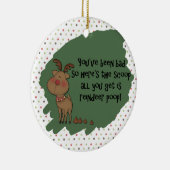 Naughty Funny kerstreindeer Poop Gift Gezegde Keramisch Ornament (Rechts)