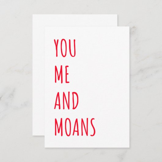 Naughty Funny Valentijnsdag & Birthday Kaart (Voorkant / Achterkant)