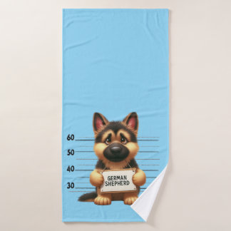 Naughty German Shepherd Badhanddoek