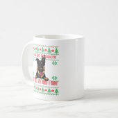 Naughty German shepherd Ugly KerstSweater Koffiemok (Voorkant links)