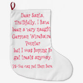 Naughty German Wirehaire Pointer Grote Kerstsok (Voorkant)
