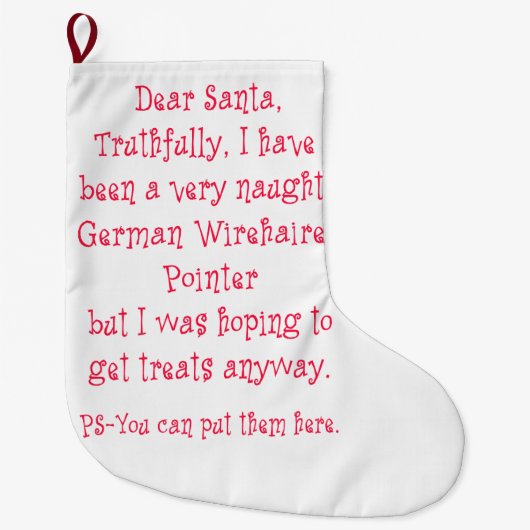 Naughty German Wirehaire Pointer Grote Kerstsok (Voorkant)