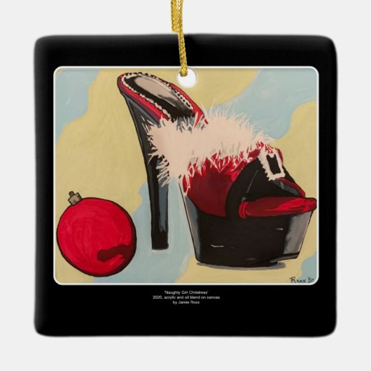 Naughty Girl 2020 Schilderen op een Keramisch Ornament (Voorkant)