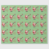 Naughty Girl Bad Santa Funny Joke Humor Fun Cadeaupapier (Vlak)