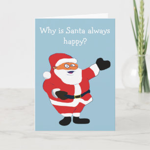 Naughty Girl Bad Santa Funny Joke Humor Fun Feestdagen Kaart