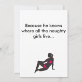 Naughty Girl Bad Santa Funny Joke Humor Fun Kaart (Achterkant)