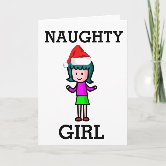 NAUGHTY GIRL FUNNY CHRISTMAS KAART VOOR HAAR (Voorkant)