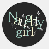 Naughty Girl Ronde Sticker (Voorkant)