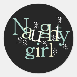 Naughty Girl Ronde Sticker