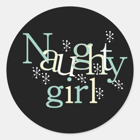 Naughty Girl Ronde Sticker (Voorkant)