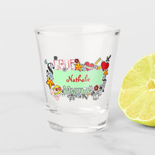 Naughty Girls sticker op Shot Glas