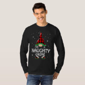 Naughty Gnome Buffalo Plaid Matching Family Christ T-shirt (Voorkant volledig)