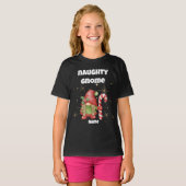 Naughty Gnome meisje's Kerstmis T-shirt (Voorkant volledig)