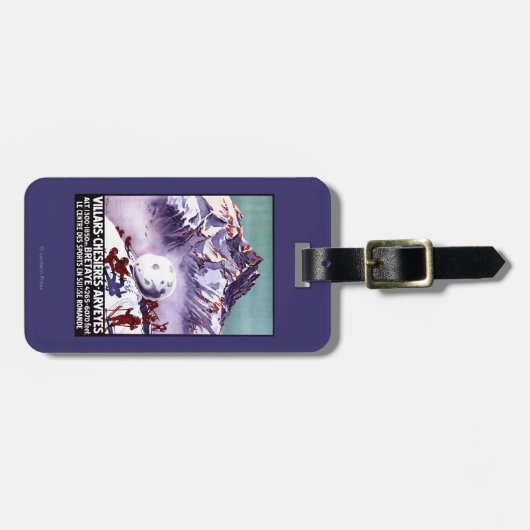 Naughty Gnomes Making Giant Snowball Poster Bagagelabel (Voorkant horizontaal)