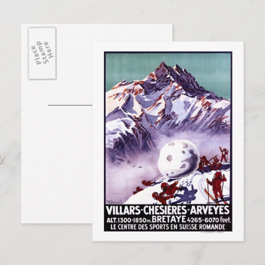 Naughty Gnomes Making Giant Snowball Poster Briefkaart (Voorkant / Achterkant)