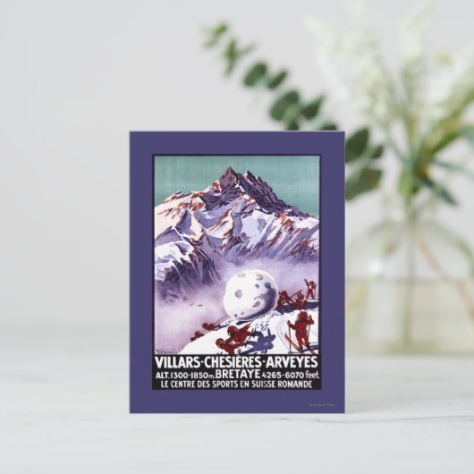 Naughty Gnomes Making Giant Snowball Poster Briefkaart (Staand voorkant)