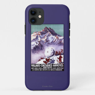 Naughty Gnomes Making Giant Snowball Poster iPhone 11 Hoesje