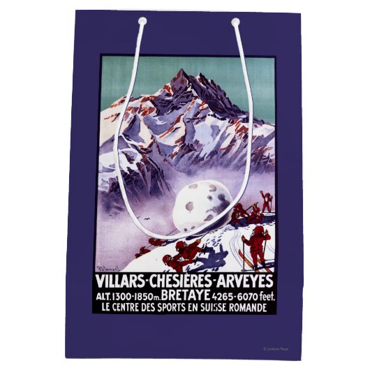 Naughty Gnomes Making Giant Snowball Poster Medium Cadeauzakje (Achterkant)